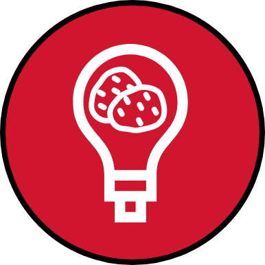 innovation icon - lightbulb with potato chips